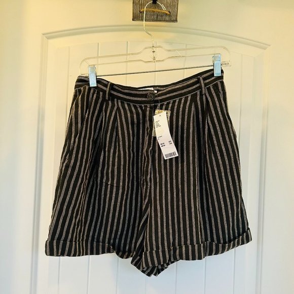 Urban Outfitters Pants - Urban Outfitters Black Linen Blend Shorts-NWTS Size 6